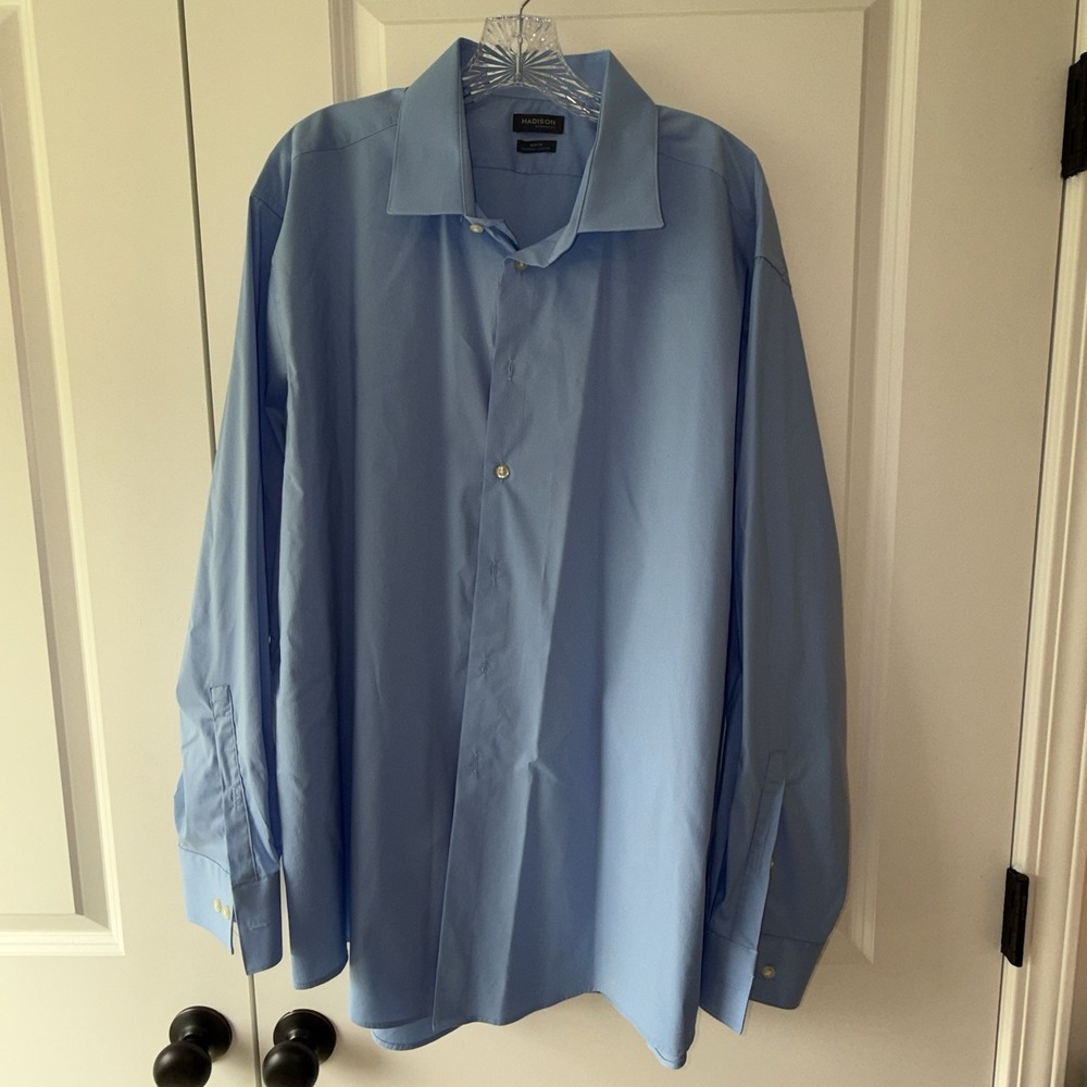 Madison Slim Fit Dress Shirt Blue Dynamic Cooling Mens 2XL